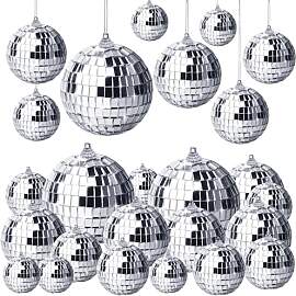 Discokugel Ball Set, Silber Hängekugel, Mini