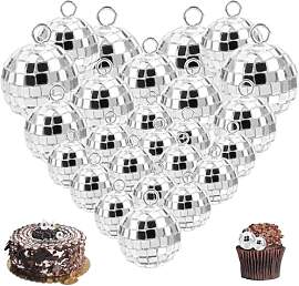 Discokugel Deko, 24 Stück Mini Discokugel Set,
