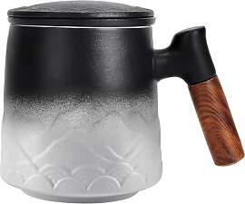 DISDADA Teetasse mit Deckel und Sieb Keramik