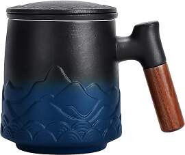 DISDADA Teetasse mit Deckel und Sieb Keramik