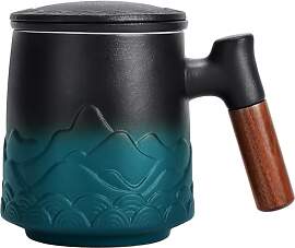 DISDADA Teetasse mit Deckel und Sieb Keramik