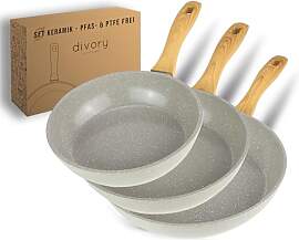 DIVORY Keramikpfannen Set 20, 24, 28cm – Pfannen 
