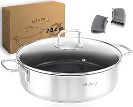 DIVORY Schmorpfanne 28cm Induktion, Servierpfanne