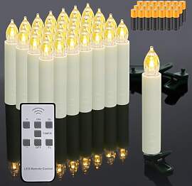 Dixmas 30 stk LED Weihnachtskerzen mit