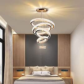 Dixun LED Kristall Kronleuchter Modern 5 Ringe