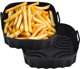 DIYCUT 2 Stück Schwarz Airfryer Silikonform 21.5