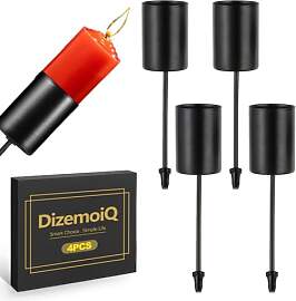 DizemoiQ 4 Stück Kerzenhalter Metall Schwarz für 