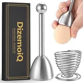 DizemoiQ Edelstahl Eierköpfer und Eieröffner Set 