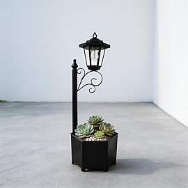 DJGIFI Solarlaterne für Außen mit Blumentopf