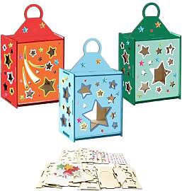 DKINY 3PCS Sterne Laternen Holzbastelset Kinder