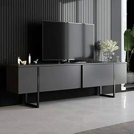 Dmora TV-Ständer Centaurus 180x30x50 cm Schwarz,