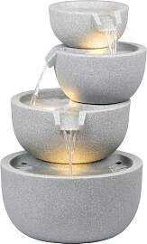 dobar® Gartenbrunnen Rama mit LED-Beleuchtung -