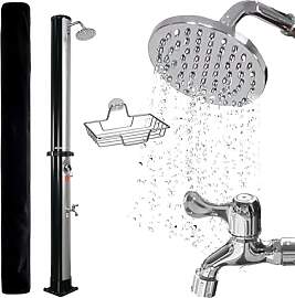 Dönges novaterra® Solardusche schwarz/Silber mit 