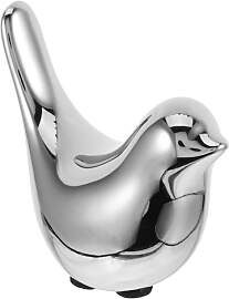 DOITOOL Moderne Silberne Keramik Vogelstatue als
