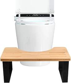 Dokeno Toiletten Hocker, Fußbank Holz, Kackhocker 