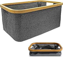 DOKRVLOQ Wäschekorb Faltbar 50L Grau Ideal als