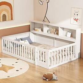 Dolamaní Kinder Bodenbett 90x200 cm mit mit Höhe 