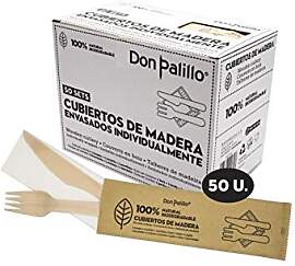 Don PALILLO- 50 Sätze Einweg-Holzbesteck mit