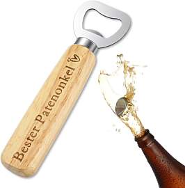 DOPENPSI Flaschenöffner Holzgriff, Edelstahl