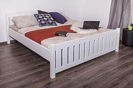 Doppelbett Kiefer massiv Vollholz weiß 65, inkl.
