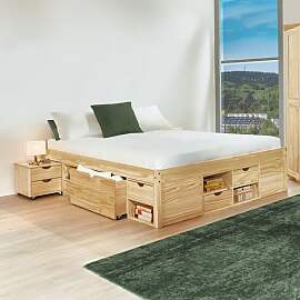 Doppelbett Oslo Komfort Kiefer Massivholz ohne