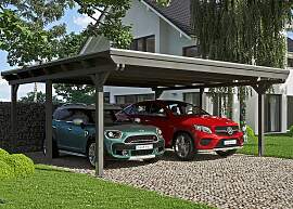 Doppelcarport SKANHOLZ "Emsland", grau
