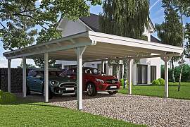 Doppelcarport SKANHOLZ "Emsland", weiß, 