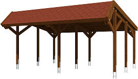 Doppelcarport SKANHOLZ "Harz", braun