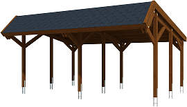 Doppelcarport SKANHOLZ "Harz", braun