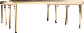 Doppelcarport WEKA "609 Gr. 2", braun,