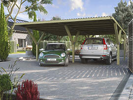 Doppelcarport WEKA, braun, B/H/T: 241cm x,