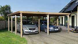 Doppelcarport WEKA "Optima 2", braun,