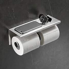 Doppelrollen-Toilettenpapierhalter mit Regal,