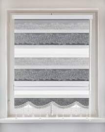 Doppelrollo Djerba silber B/L: ca. 120x160 cm