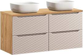 DOPPELWASCHTISCH 120cm Elora Beige und Holz