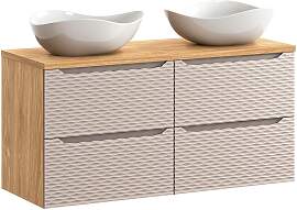 DOPPELWASCHTISCH 120cm Elora Beige und Holz