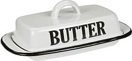 Dose AMBIENTE HAUS "Butterdose aus Emaille in 