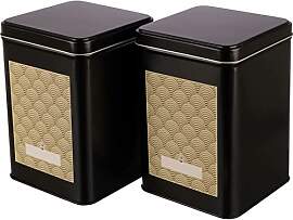 Dosenritter | 2 x eckige Teedose/Kaffeedose,