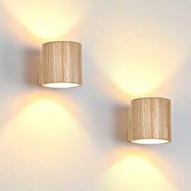 Doughelec 2PCS LED Wandleuchte Innen Holz