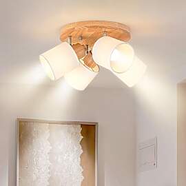 Doughelec Deckenlampe Deckenleuchte 4 Flammig Holz 