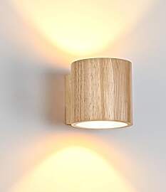 Doughelec LED Wandleuchte Innen Holz Wandlampe,