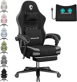 Douxlife Gaming Stuhl Stoff mit Massagefunktion,