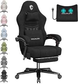 Douxlife Gaming Stuhl Stoff mit Massagefunktion,