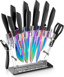 D.Perlla Messerblock, 16-TLG Messer set,