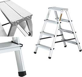 DRABEST Trittleiter Klapptritt Alu Leiter 2 x 4