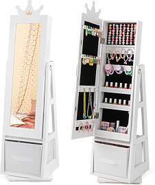 DREAMADE 3-in-1 Schmuckschrank mit Kinderspiegel,