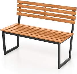 DREAMADE Gartenbank Holz, 2-Sitzer Holzbank