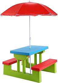 DREAMADE Kindersitzgruppe mit Sonnenschirm,