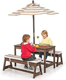 DREAMADE Kindersitzgruppe mit Sonnenschirm,