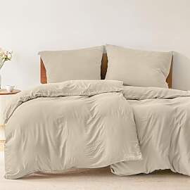 Dreamzie - Bettwäsche 135x200 4teilig Set Beige